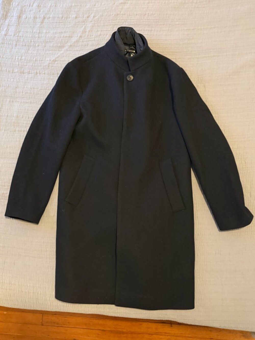 Zara Men’s Wool Blend Coat with Removable Quilted Insert